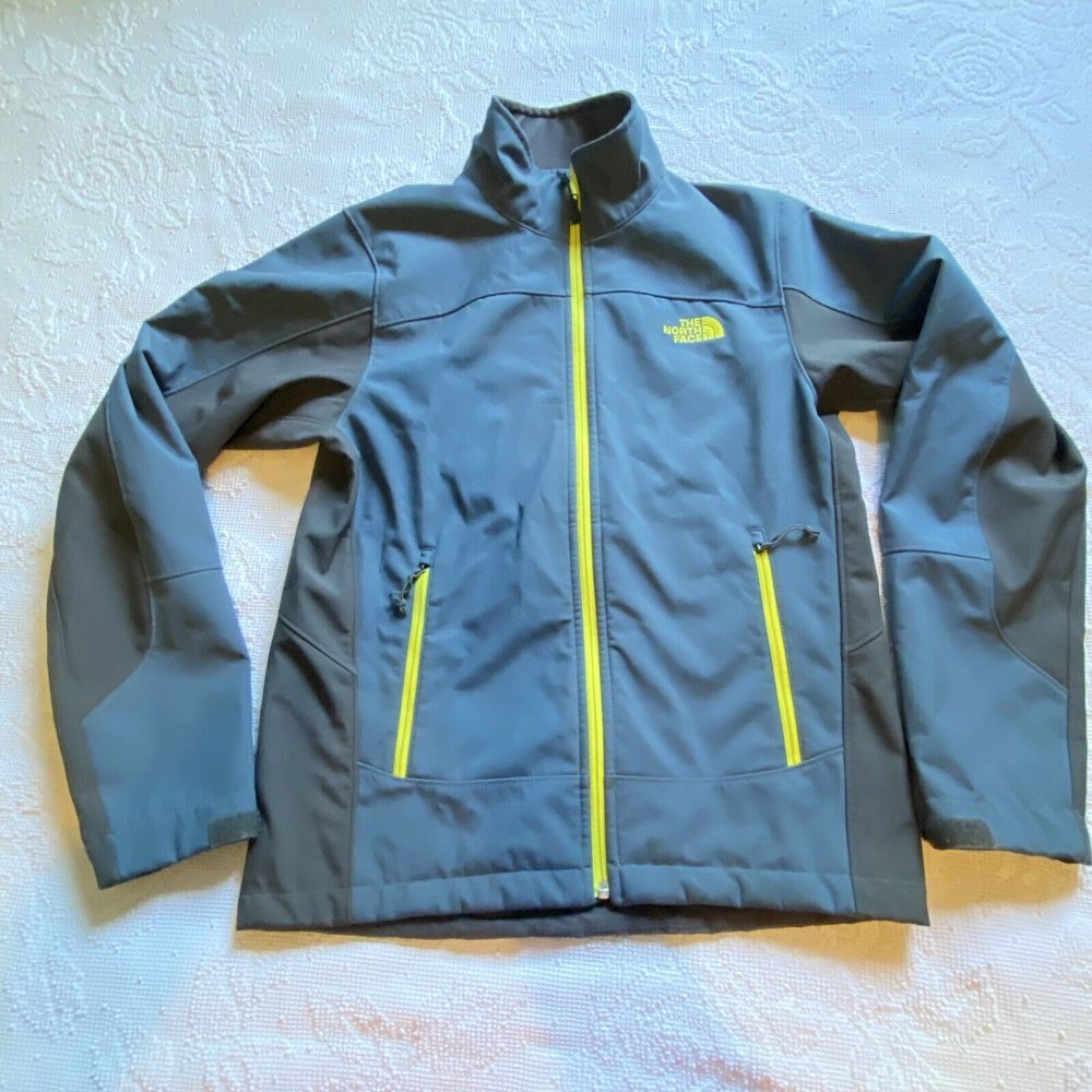 North Face Coat Jacket Men's‎ Sz S Thick Fuzzy Lining Gray And Blue Nice J